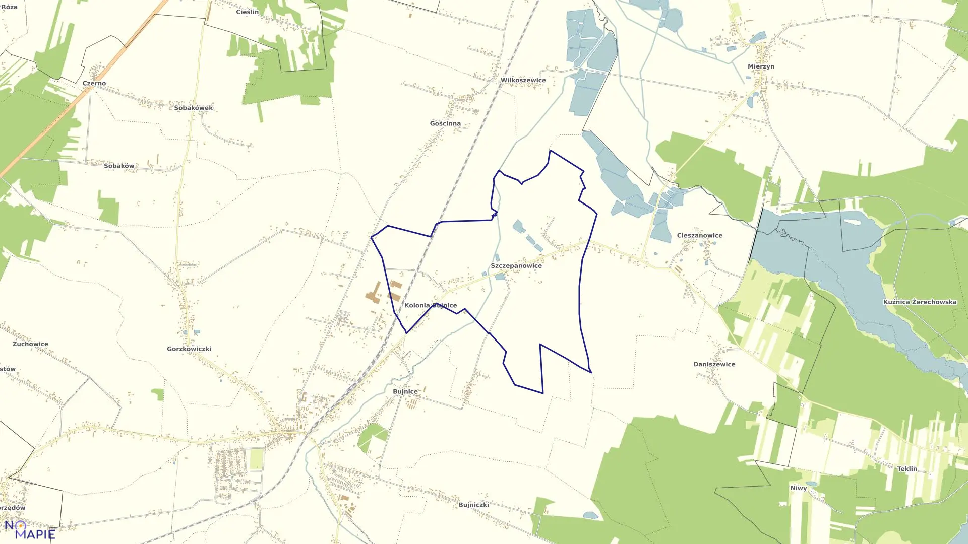 Mapa obrębu SZCZEPANOWICE w gminie Gorzkowice